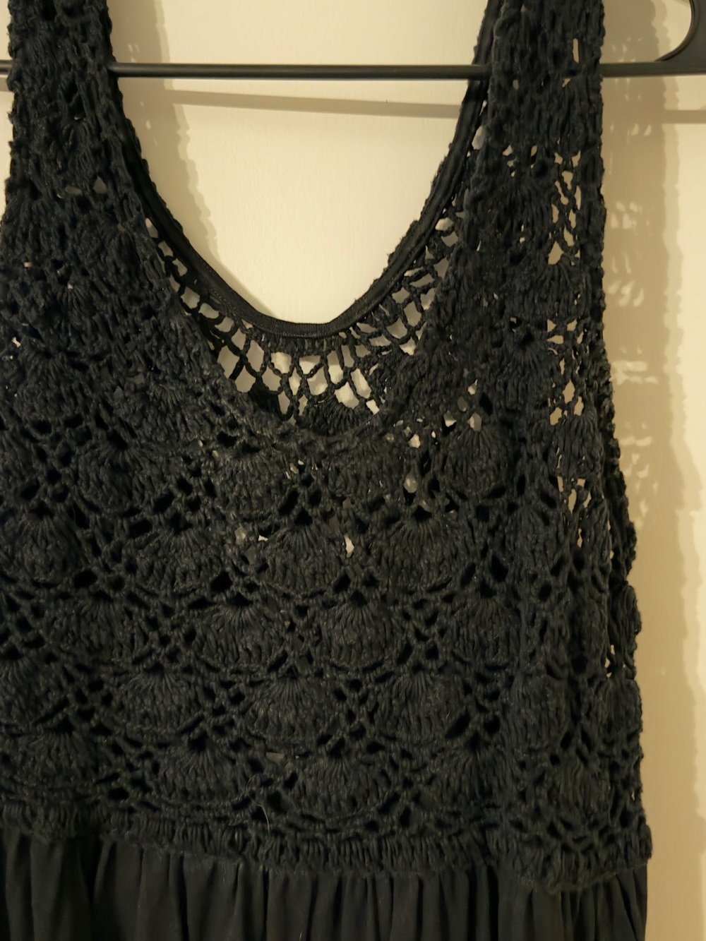 Black Crochet Tank Dress - Aerie